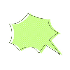 Retro Green Comic Speech Bubble with Halftone Texture © Union