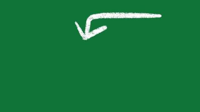 Hand-Drawn Curved Return Arrow 2D Animation on Green Screen
