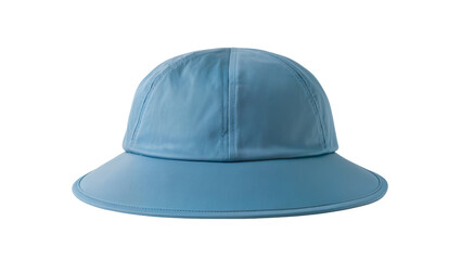 Fototapeta premium Light blue suede bucket hat with stitched brim, isolated on transparent background