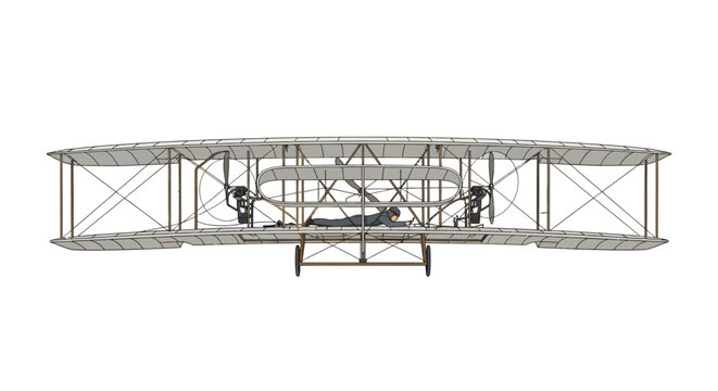 Vintage airplane model on display.
