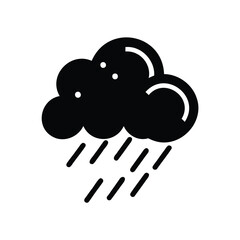 rain cloud silhouette, Rain cloud silhouette vector icon, black weather symbol collection, storm and rainfall illustration, minimalist meteorology design, isolated rainy season graphics on white b © SilhouetteForge