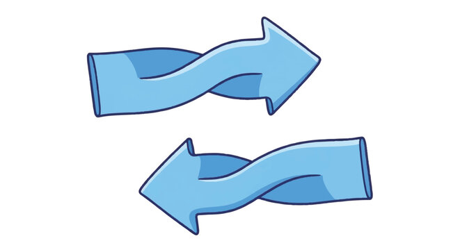Two Blue Arrows Indicating Exchange and Direction.