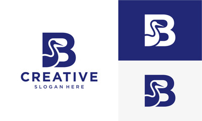 Elegant B letter and graceful swan bird logo design combination, modern vector graphic emblem for creative business branding solutions ©  Canella_std