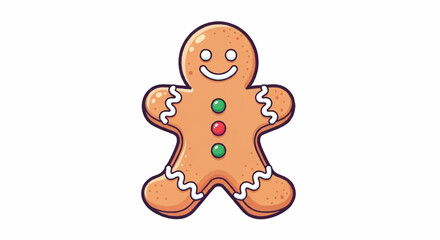 Obraz premium Cute Gingerbread Man Cookie Illustration.