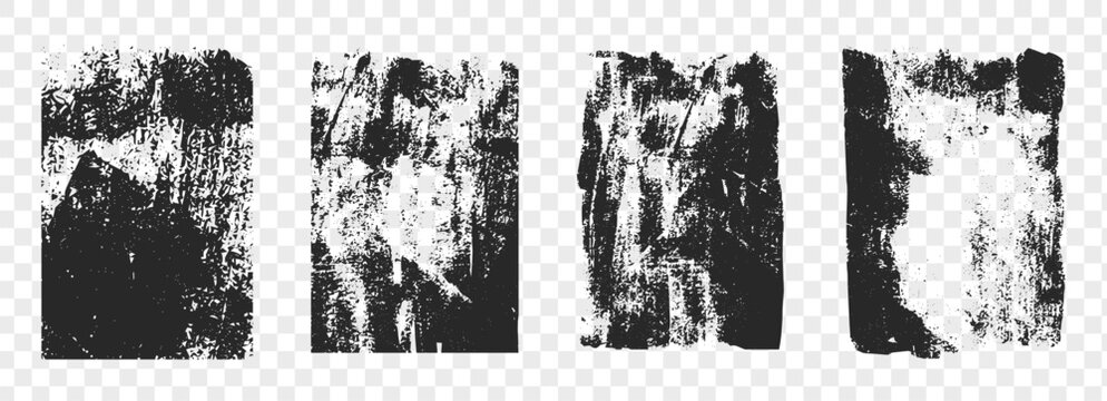  Grunge rolled ink stamp texture frame. Noice distress vintage craft paint splatter borders. Rectangle vertical backgrounds. Linocut relief printing 