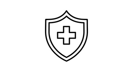 Obraz premium Medical Shield Icon: Health Protection, Safety, and Healthcare Symbol
