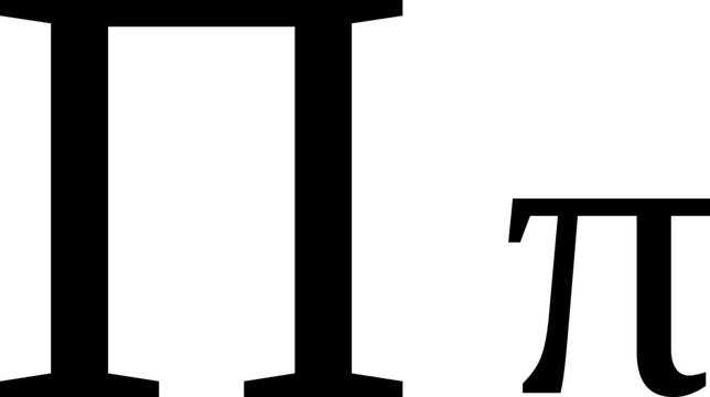 Greek letter Pi symbol for scientific research and educational use. Uppercase and lowercase mathematical constant Pi vector isolated on white for physics