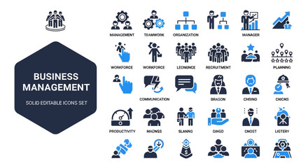 Fototapeta premium Comprehensive solid icon collection for swimming, aquatic sports, and water recreation, featuring editable vector graphics for fitness, beach, and leisure activities