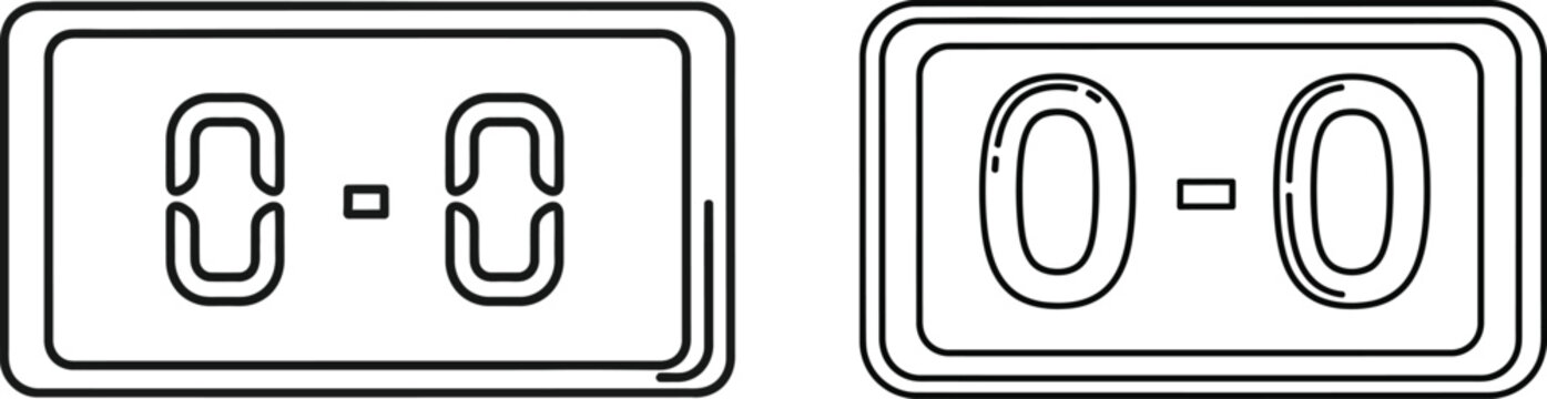 Two different odometer icons in black outline on white background