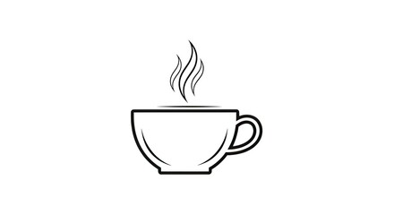 Obraz premium Hot coffee cup illustration with steam on white background
