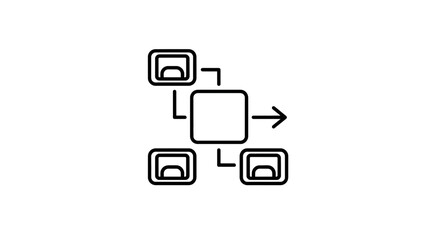 Fototapeta premium Flowchart Icon: Process, Workflow, and Data Connection
