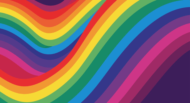 rainbow background abstract design featuring colorful waves and a smooth spectrum gradient pattern perfect for vibrant graphic projects.