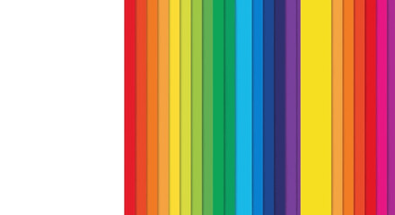 Obraz premium vertical rainbow stripes create a vibrant and colorful spectrum background with ample white copy space for design projects