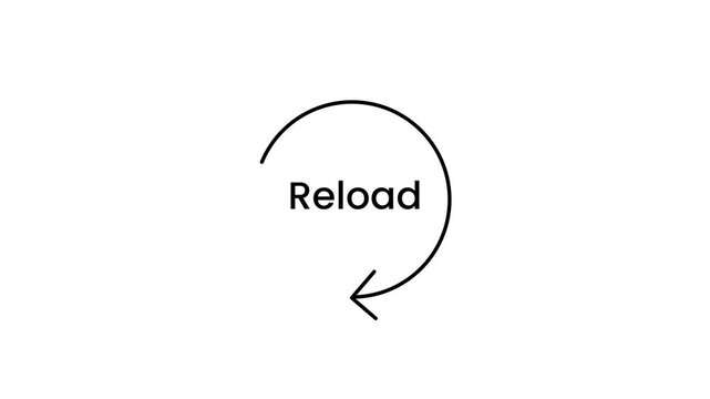 A text reload button with circular arrow icon in outlined style on white background as a minimal web interaction cta
