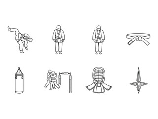 Sketch icons of exploration and adventure a silhouette collection for travel and outdoor themes © NusratJahan