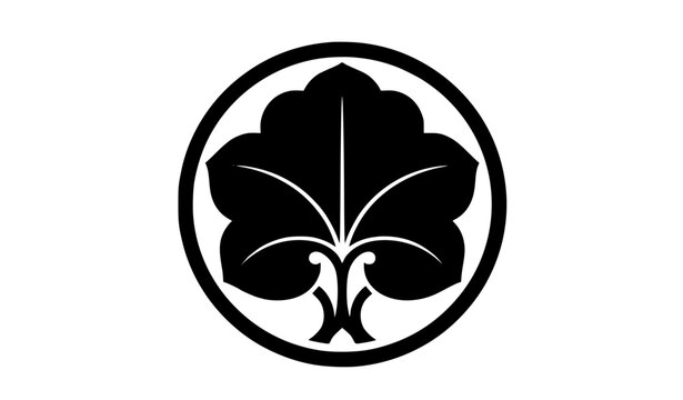 Japanese Aoi Mon Kamon Traditional Crest Vector