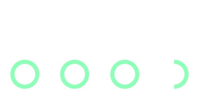 Animated green bar graph featuring four descending levels and circular bases. Perfect for financial growth, eco-friendly business data, and professional marketing statistics.