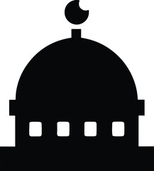 lunar library archive dome silhouette vector illustration on transparent background © Djujjol
