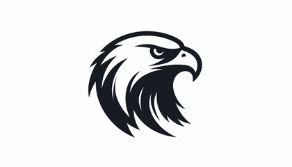 Obraz premium Stylized Eagle Head Silhouette Logo Design.
