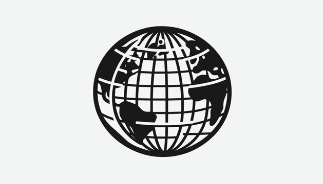 Stylized Globe Icon Representing Global Business and Communication.