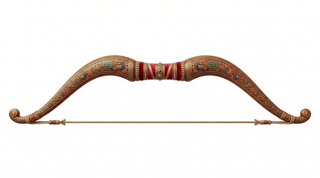 Ornamental Traditional Indian Bow Inspired by Ancient Mythology and Royal Warrior Heritage for Cultural Festival and Historical Decor