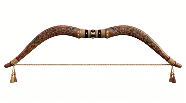 Sacred Ornamental Indian Bow Inspired by Epic Mythology and Ancient Warrior Traditions for Heritage Branding and Festival Decor