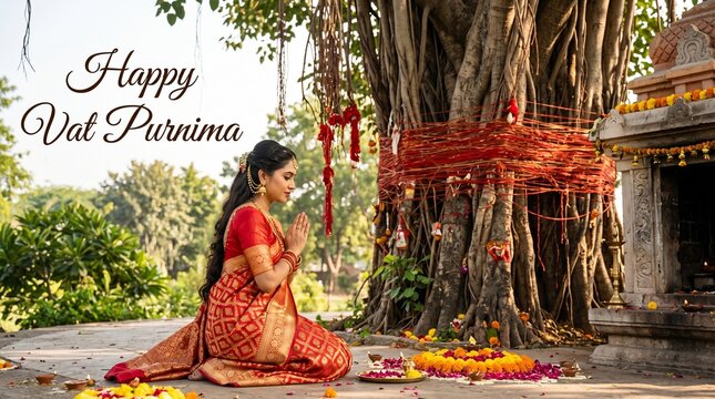 Indian women celebrating Vat Savitri Vrat, Vat Purnima (Pournima), Savitri Amavasya, Bargad Pooja, and the Banyan Tree Festival
