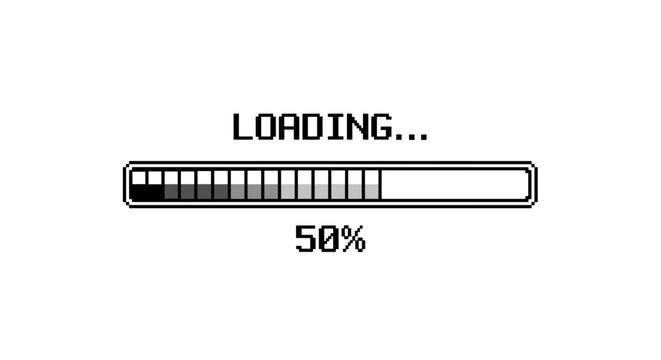 Loading bar with fifty percent progress.