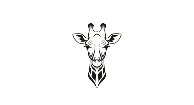 Detailed illustration of a giraffe head.