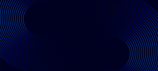 Abstract Blue Neon Circular Line Pattern on Dark Background © Rohman