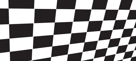 Obraz premium Abstract Perspective Black and White Checkered Pattern Background