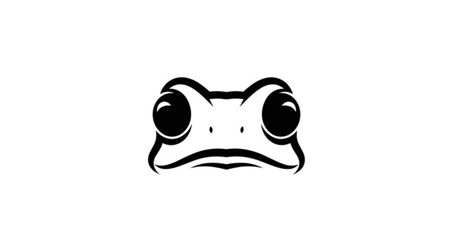 Frog face with big eyes looking.