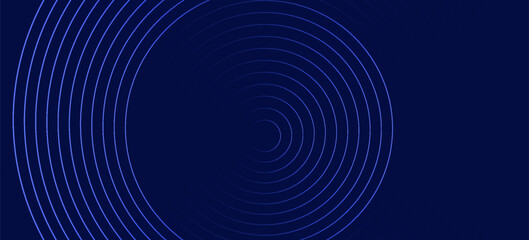 Abstract Blue Neon Circular Line Pattern on Dark Background © Rohman