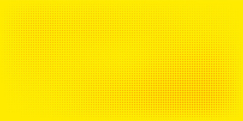 Fototapeta premium Dots halftone yellow orange color pattern gradient texture with technology digital background. Dots pop art comics with summer background.