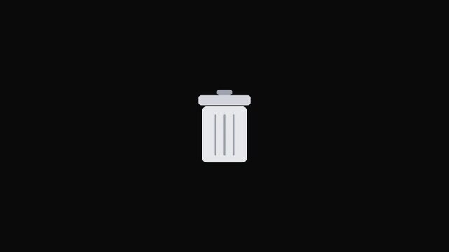 Trash Bin Animation with Floating File Fragments and Digital Cleanup Interface for File Removal UI Design Systems