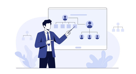 Obraz premium Business Teamwork Management Chart Presentation