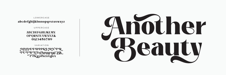 Elegant alphabet letters font logo. Typography luxury classic lettering serif fonts decorative wedding vintage retro logos, design for fashion, beauty shop and brand. vector illustration © Covecave