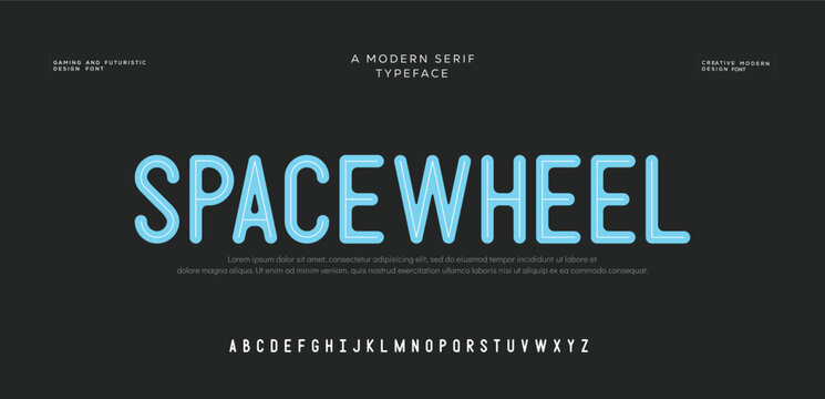 Space Digital modern alphabet font. Typography urban style fonts for sport, technology, future, movie logo design 

