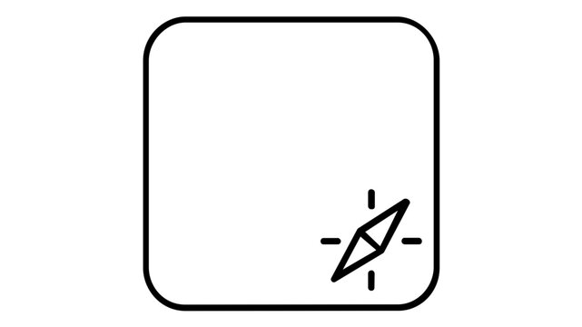 Sleek and professional vector icon illustration of a search bar integrated with a magnetic compass needle, perfect for themes of online navigation, information discovery, and web exploration.