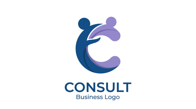 This image showcases a consulting logo featuring two embracing figures, representing teamwork and support, ideal for businesses focused on collaboration and community.