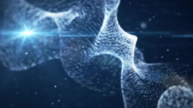 Wide video of deep indigo digital void with crystalline light expanding into glowing data streams and neural network activity, filling 16:9 frame with radiant white light, then receding, concept of
