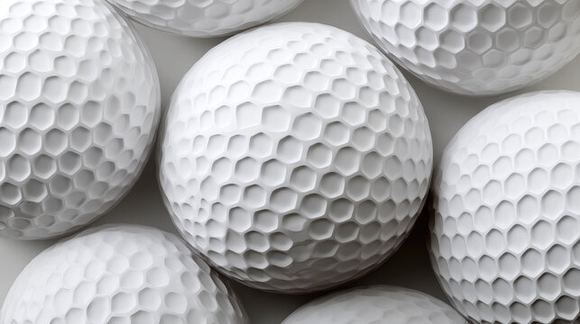 Golf ball texture pattern white sphere closeup hexagonal dimple seamless sport equipment geometric modern abstract design
