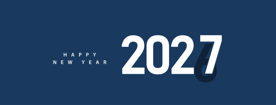Happy New Year 2027 Celebration Banner