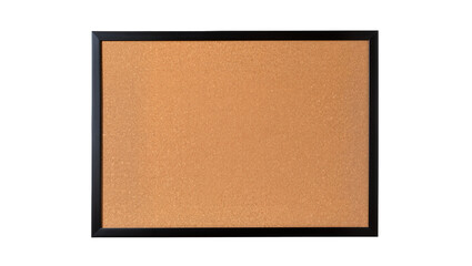 Fototapeta premium Rectangular cork board with black frame, isolated on transparent background
