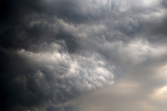 Dramatic Cloud Formation in a Stormy Sky Overhead