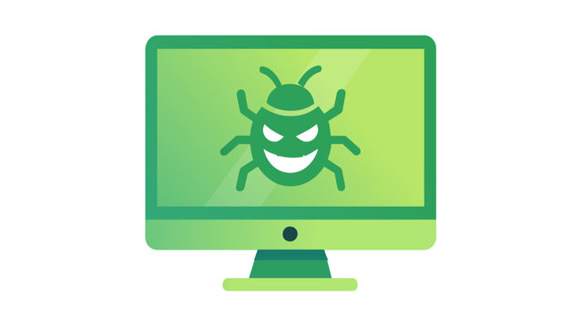 Protected desktop workstation display with defensive armor emblem for virtual threat prevention and local machine safeguarding, sleek contemporary graphic for advanced electronic sanctuary.