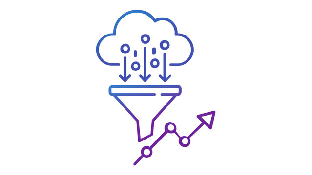 Neural network brain vector icon illustration featuring digital circuitry connections in a humanoid head profile representing modern data processing and cognitive technology concepts for web.