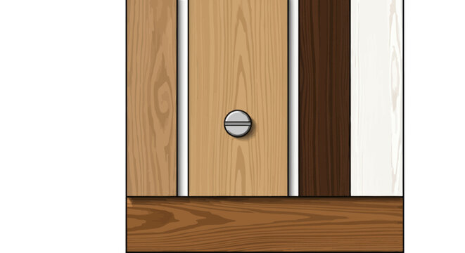 Abstract background of vertical wood panels with a screw detail.