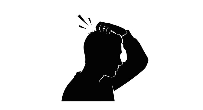 Confused man scratching head pondering a difficult problem.