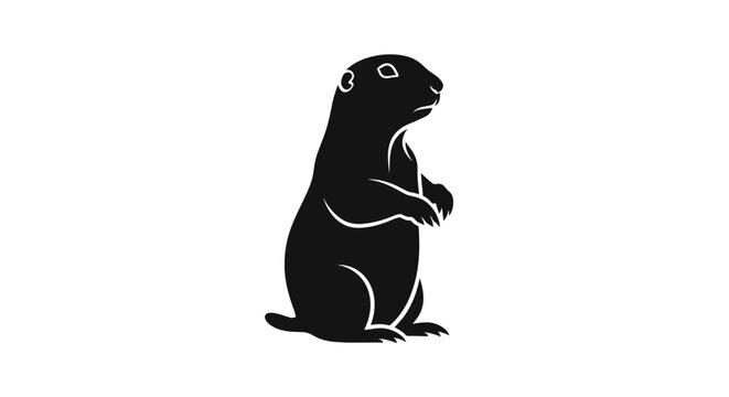 Minimalist black silhouette of a standing prairie dog icon.
